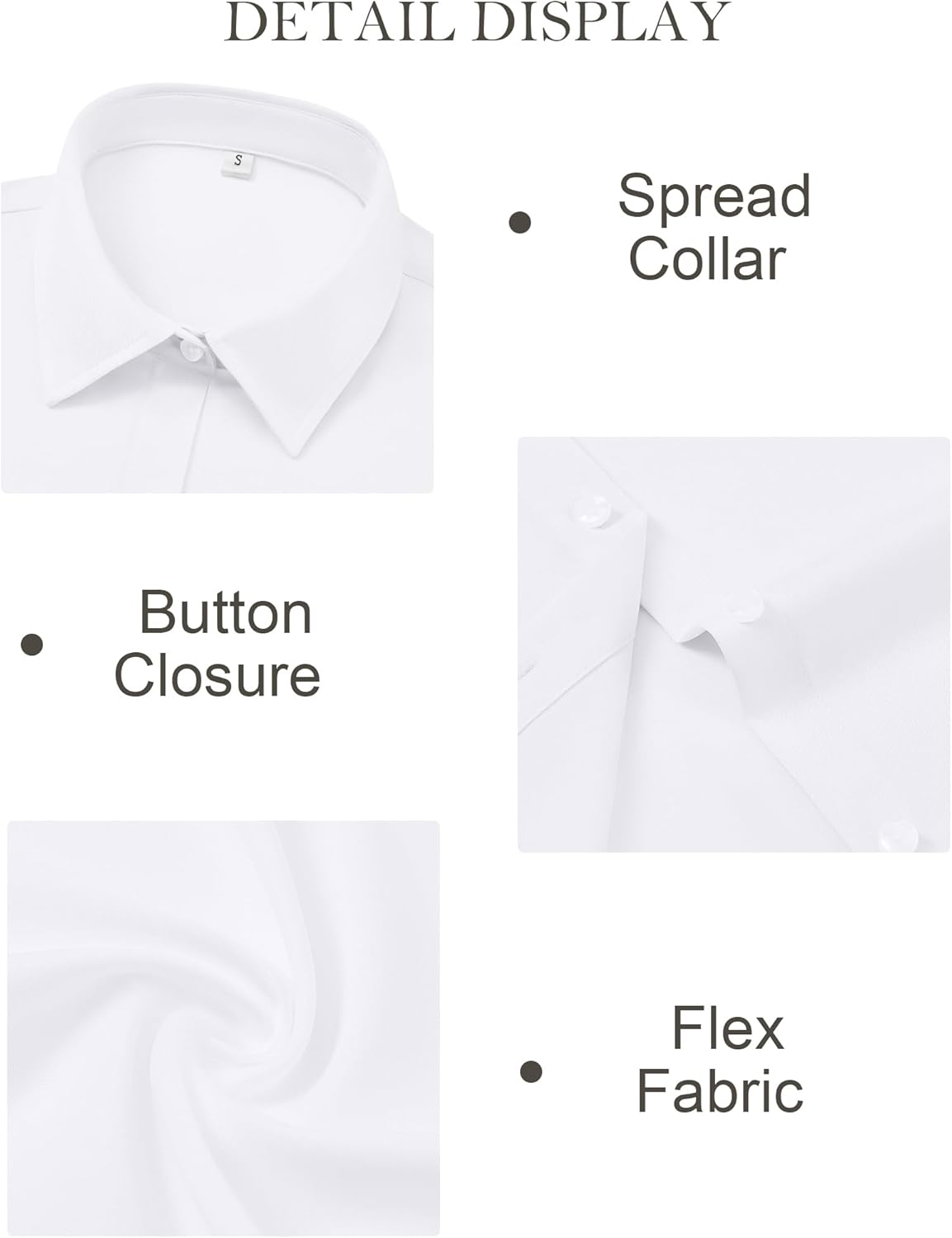 Button Down Shirts for Women Fitted Short Sleeve Dress Shirt Collared Blouses Work Tops Wrinkle Free - Image 6