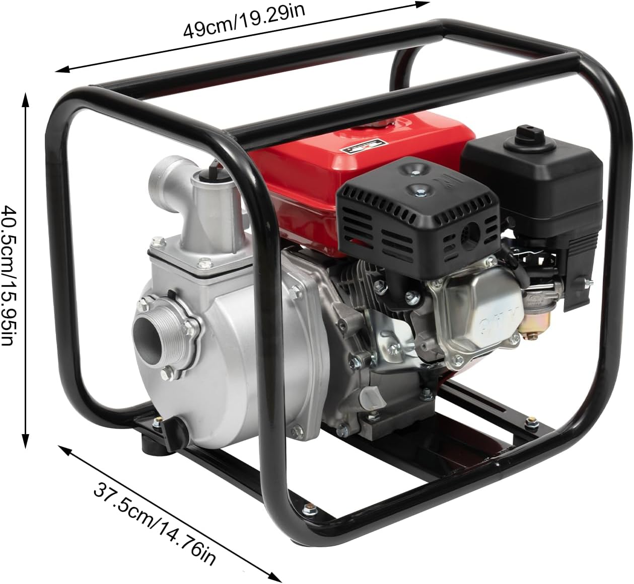 2inch Gasoline Engine Water Pump,7.5 HP 4-Stroke Gas Powered Trash Water Transfer Pump Garden Farm Irrigation Petrol Pump,Portable High Pressure with 24.61 ft Hose for Irrigation Pool