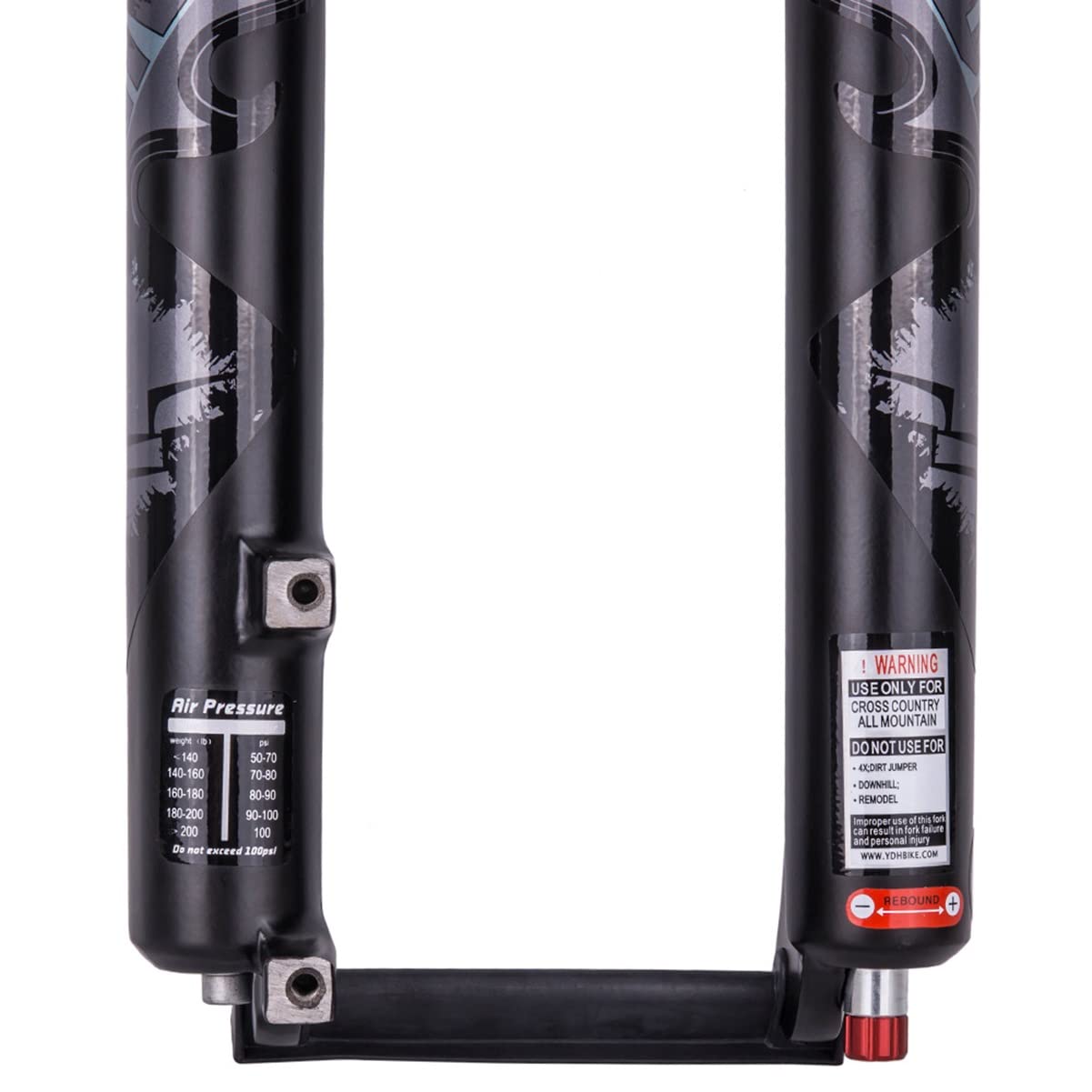 MTB-Gabel Fahrrad-Federgabel, 26/27,5 Zoll 28,6mm Gerade Rohr Mountainbike Gabel 9mm Federweg 120mm Air Vorderradgabel Manuelle Verriegelung Rebound Einstellen