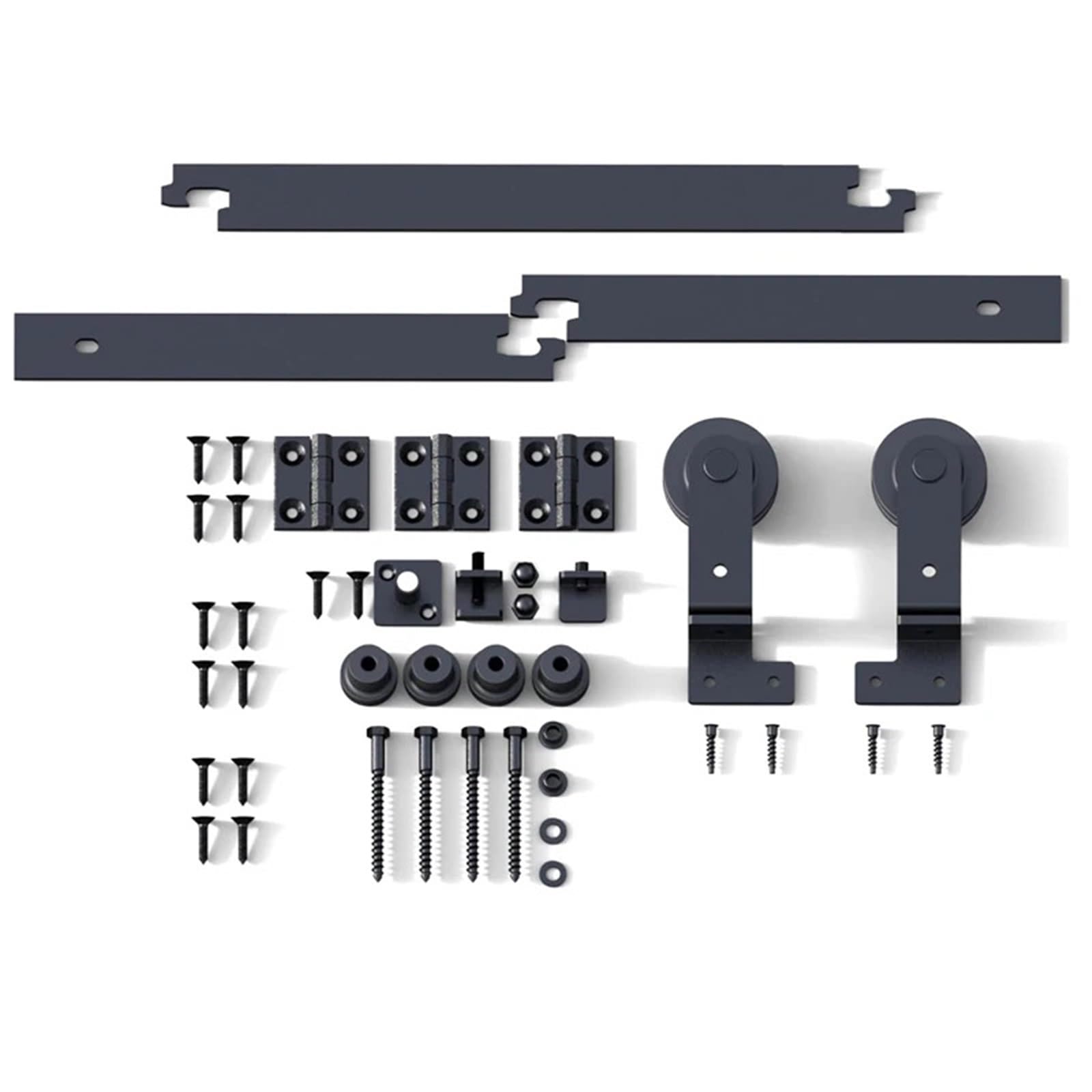 Barn Door Sliding Kit, 6/6.6 Foot Double Folding Sliding Door Kit, 2 Hardware System [Hardware Only, No Door](201CM 6.6FT Rail Kit)