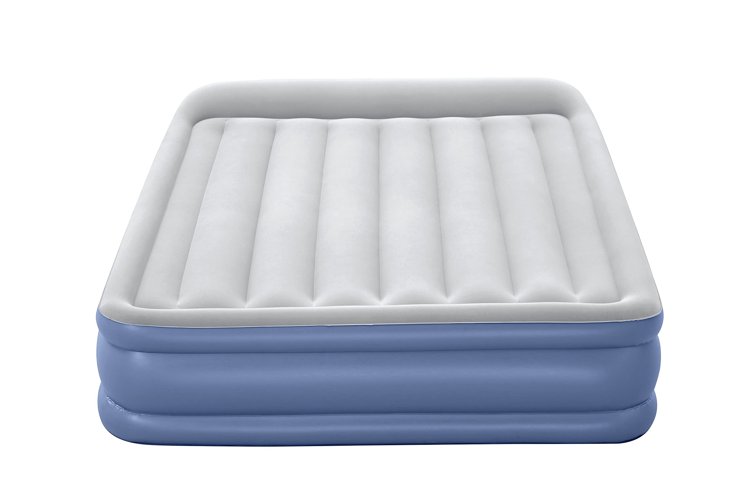 Bestway 67630 Airbed Tritech Essential 3 Camere Bicolor Azzurro/Grigio Matrimoniale Floccato, Cm. 203X152X46