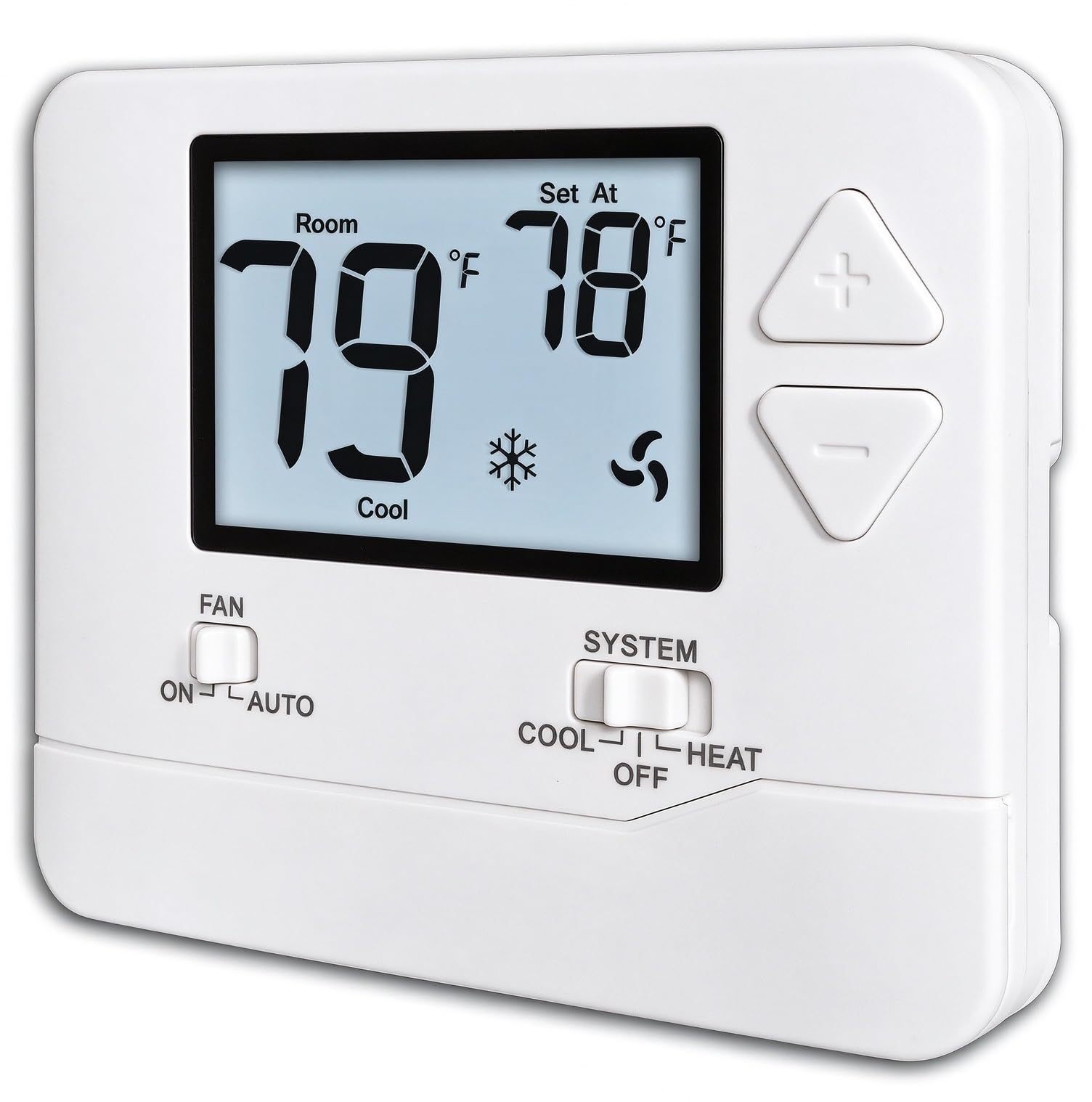 Heagstat Non-Programmable Thermostat for Home Conventional Single-Stage System, up to 1 Heat/ 1 Cool (with White Backlight)