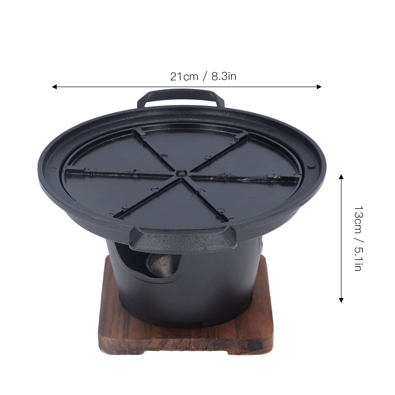 Mini Set di Griglie per Barbecue,Barbecue a Carbone Griglia da Tavolo a Carbone Barbecue in Stile Giapponese Griglia Rotonda per Interni con Base in Legno per Picnic Giardino Balcone Campeggio