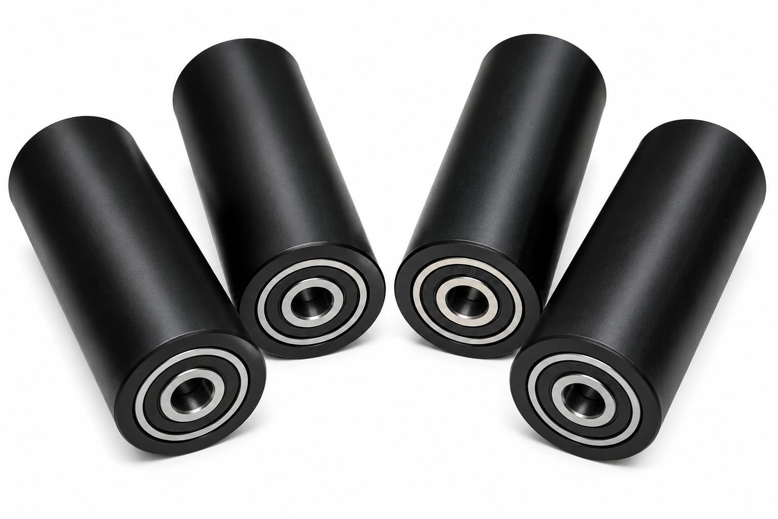 4X Polyamid Rollen Ø40mm mit Kugellager – Nylon Laufrollen Schwarz – Bis 100 kg Tragkraft pro Rolle – Hochbelastbare Kunststoffrollen für Maschinen, Werkbank & Transportwagen