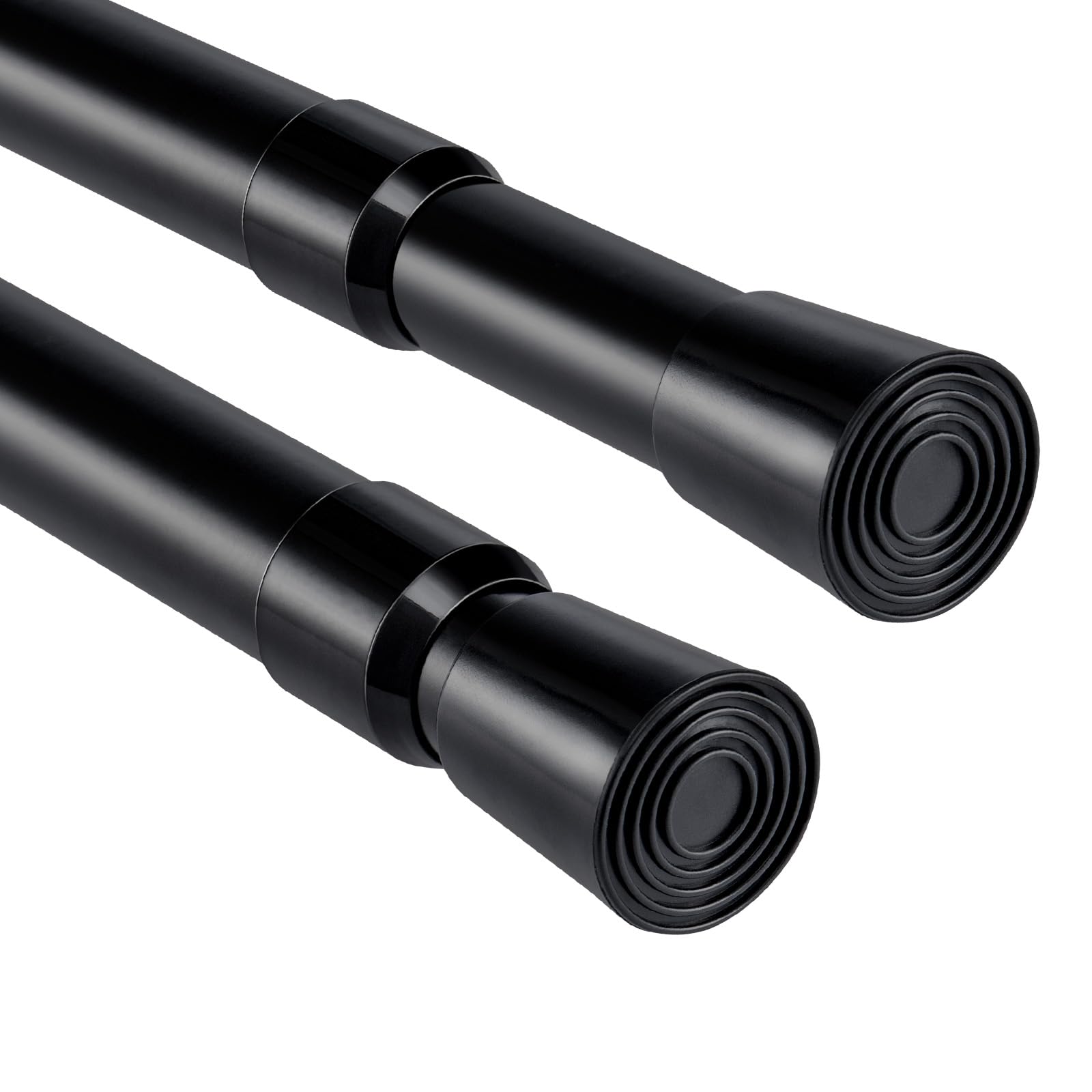 Youyijia Curtain Poles, 2PCS 103-190cm Shower Curtain Pole, Net Curtain Rod, Extendable No Drill Adjustable Tension Rod Telescopic Voile Tension Pole Shower Rail Curtain Pole, Black โ image 1