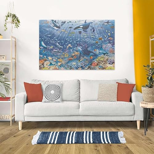 Miniatura 4 de Ravensburger Rompecabezas colorido del mundo submarino de 3000 piezas para adultos, 17444, herramientas hechas a mano, pizarra azul duradera, cada