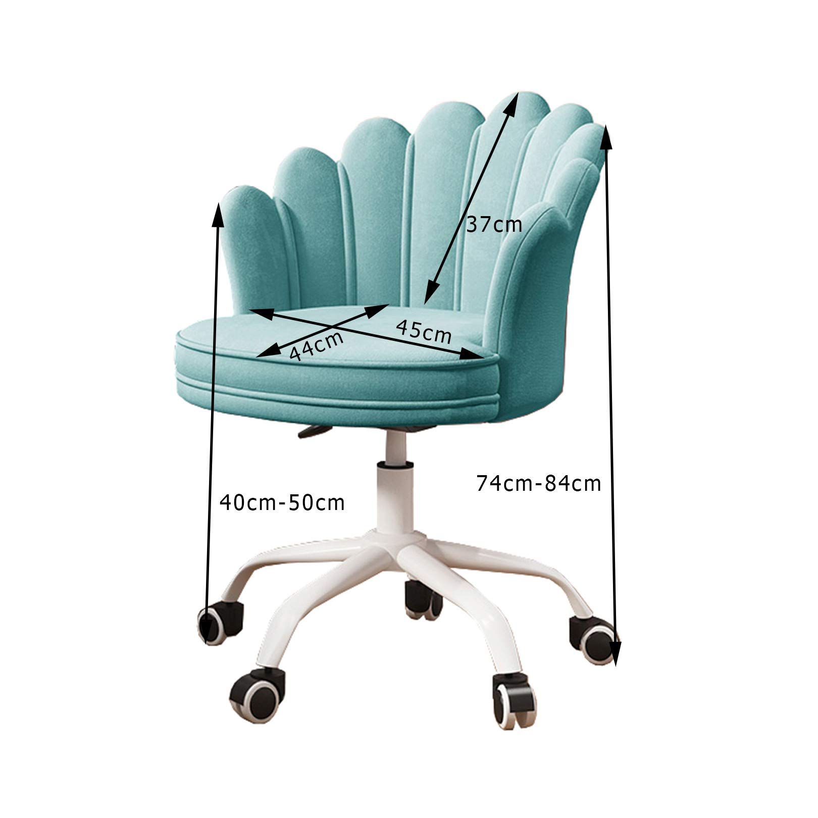 Silla de escritorio ergonómica ajustable – 40 – 50 cm de altura del asiento, silla giratoria con respaldo festoneado y ruedas – ideal para uso doméstico u oficina