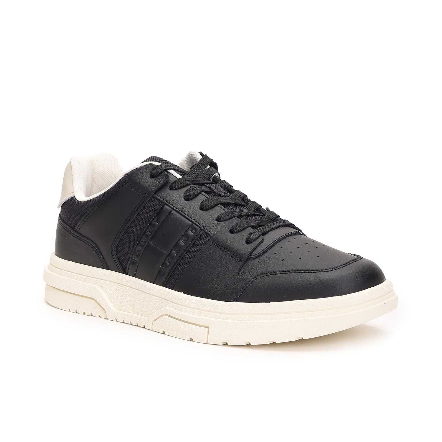 Tommy Hilfiger Leather Solid Black Men Flat Sneakers (F23HMFW038) Size- 41 (B0CKWBWRJC) Amazon Price History, Amazon Price Tracker