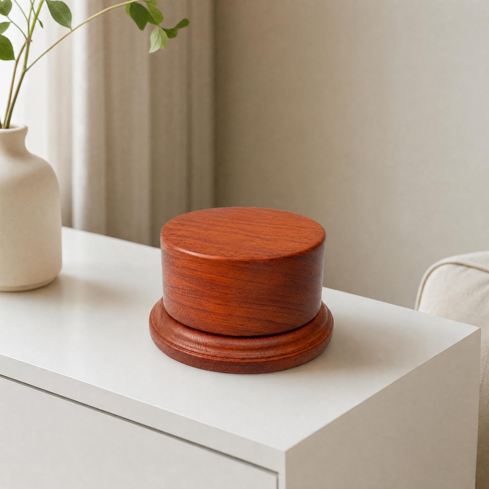 Colcolo Socle D'exposition Rond En Bois Bois Fruitier Naturel Socle Rond Chaud Présentoir pr Collectionneurs, Étagère , 14cmx7cm