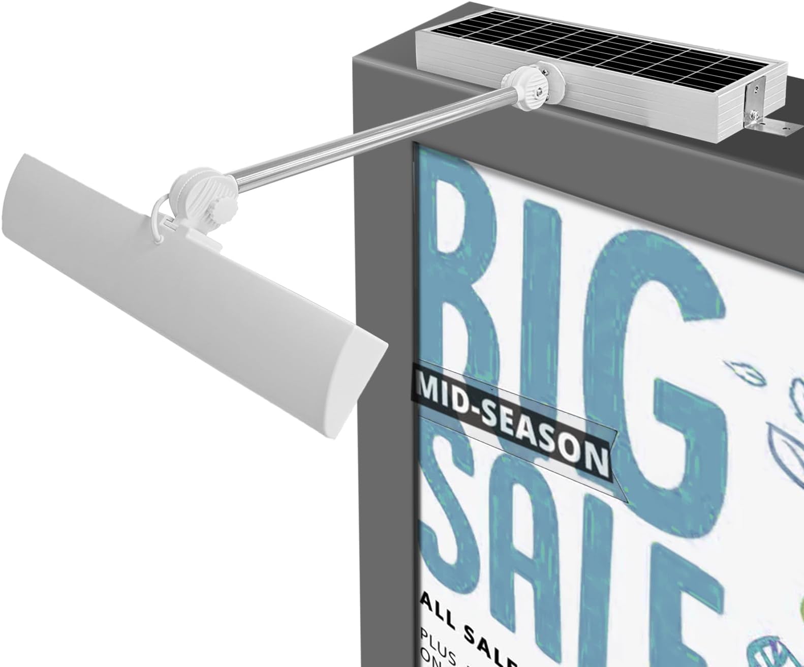 Sign Lights Solar Powered, 210Pcs LED 8000mAh Battery Solar Billboard Light,IP65 Waterproof, Signboard Lights for Real Estate Sign Posts Business Store House Address (white)