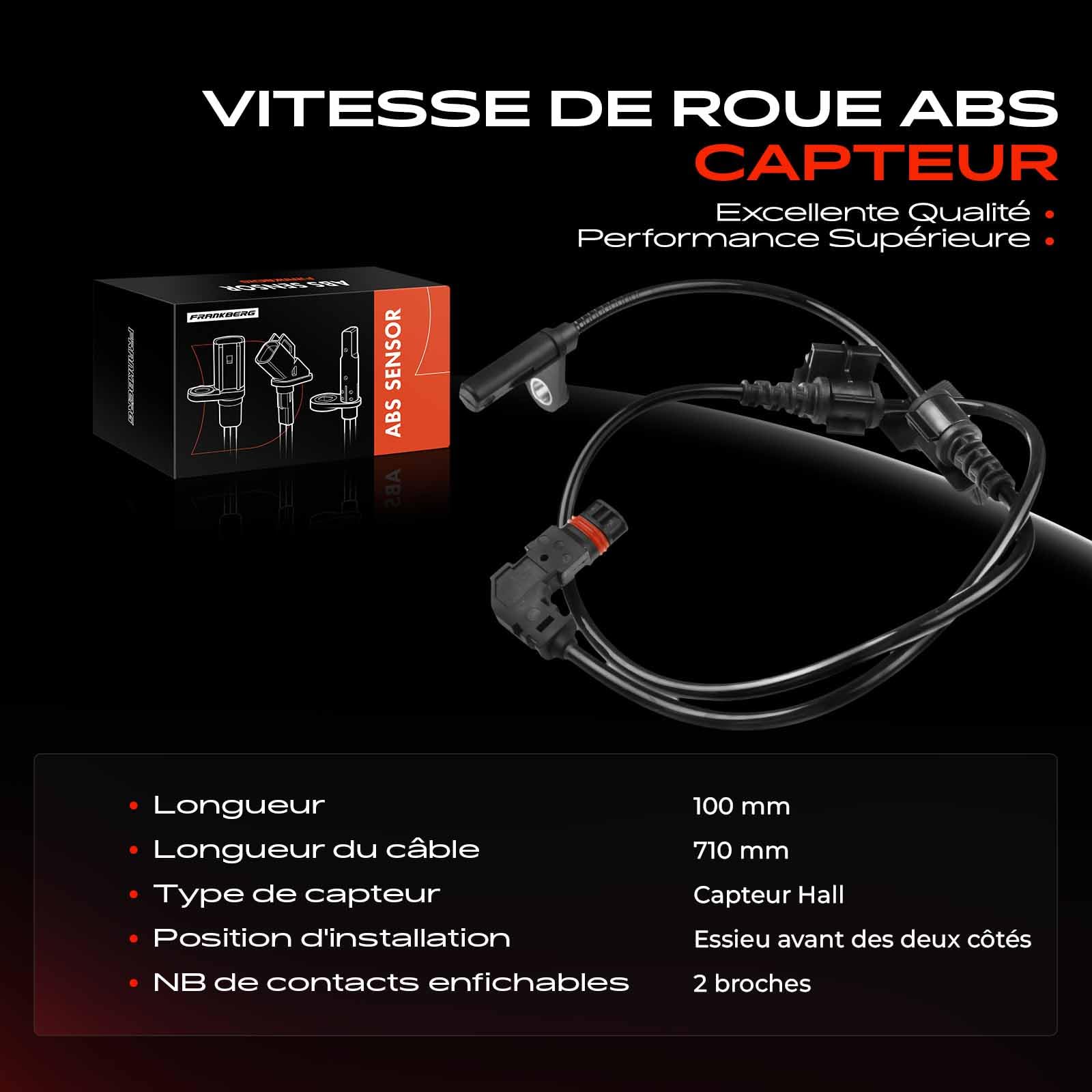 Frankberg Capteur ABS 2-Pôles Compatible avec 300 C LE LX 300 C Break LE LX Remplacer# 4779244AC,4779244AB