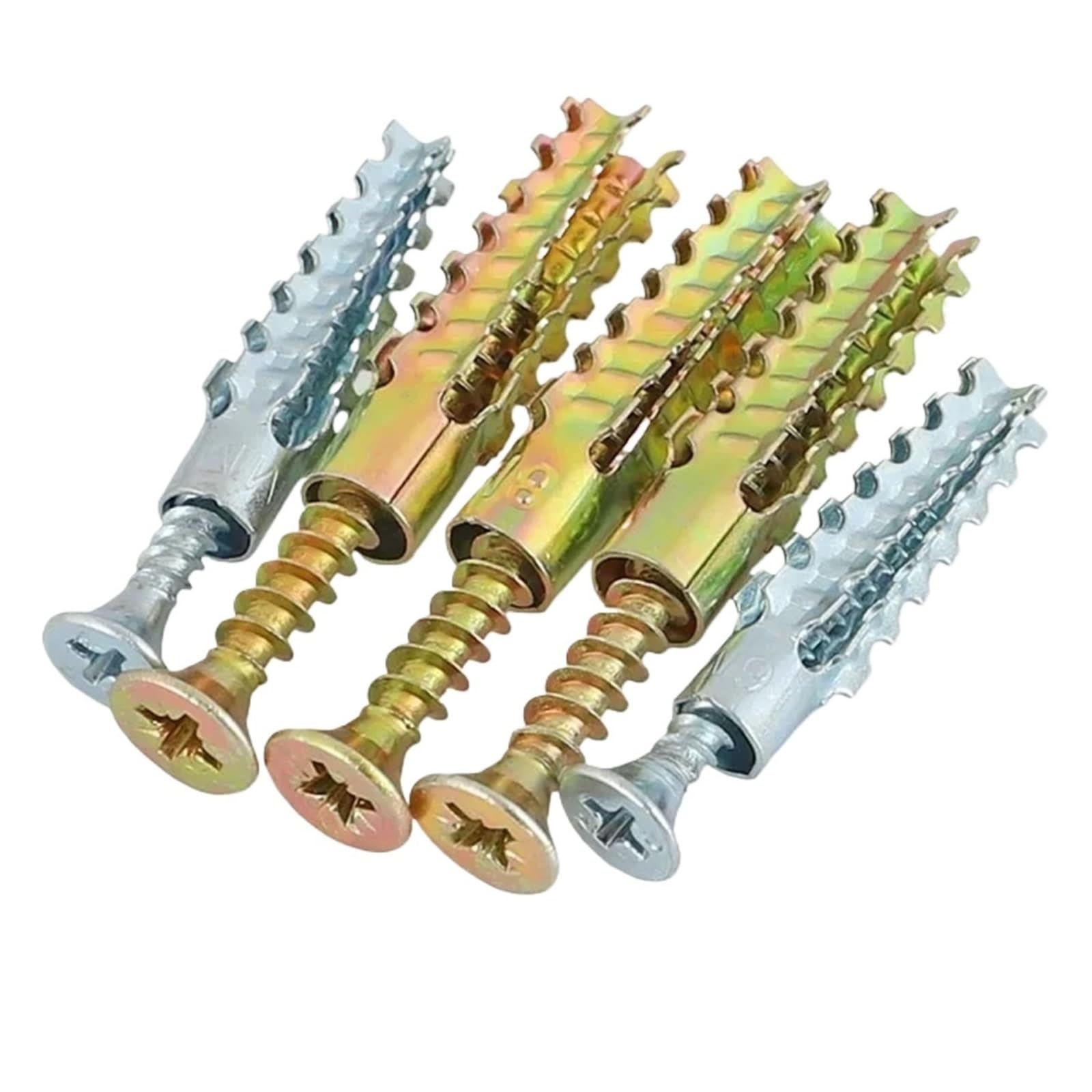 AYUWQZX Self Drilling Drywall Anchors with Screws Kit, Self Drilling Drywall Anchors M5 M6 M8 Zinc Plated(M8x38)