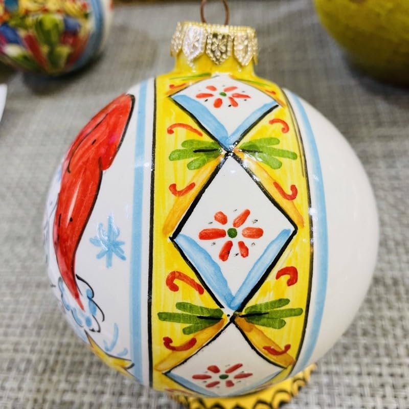 Boule de Noël céramique incassable durable SICILIA BEDDA grand format