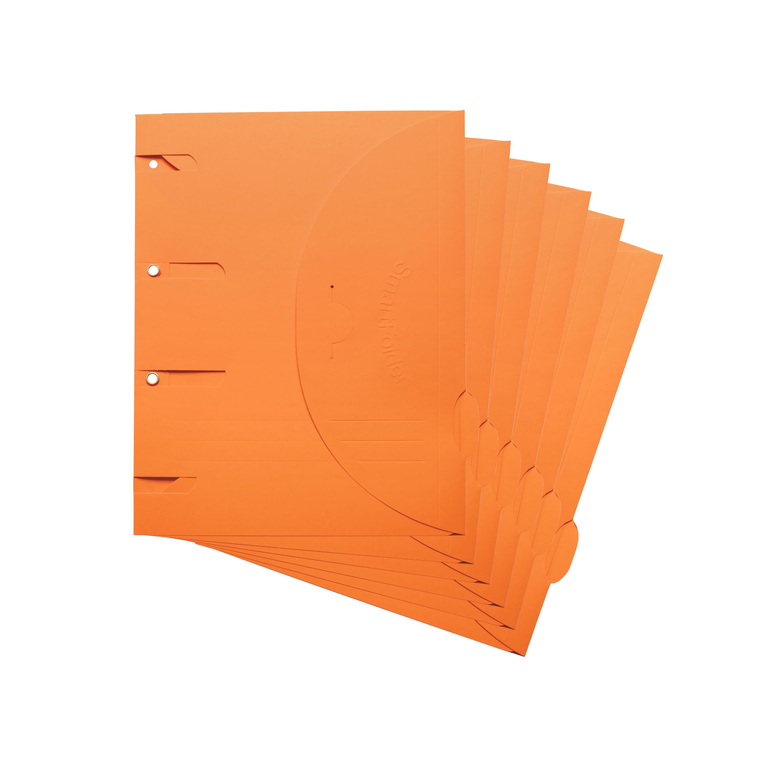 Djois, 122302 - Perforierter Smartfolder, A4, 100 Stück, mit Register, Orange, Ordner, Trennblatt, Dokumentenhalter, Umweltfreundlich, 100% Recycelt, Einfache Handhabung, Büro, Zuhause, Schule