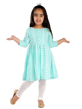 Girls' Chikankari Cotton Kurta And Leggings Set