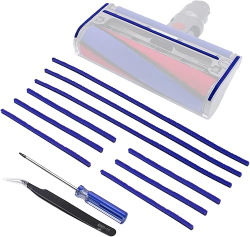 Garbage fighter Tiras de felpa suave de repuesto para Dyson V6 V7 V8 V10 V11 cabezal limpiador de rodillo suave, tira inferiortira de fieltro de