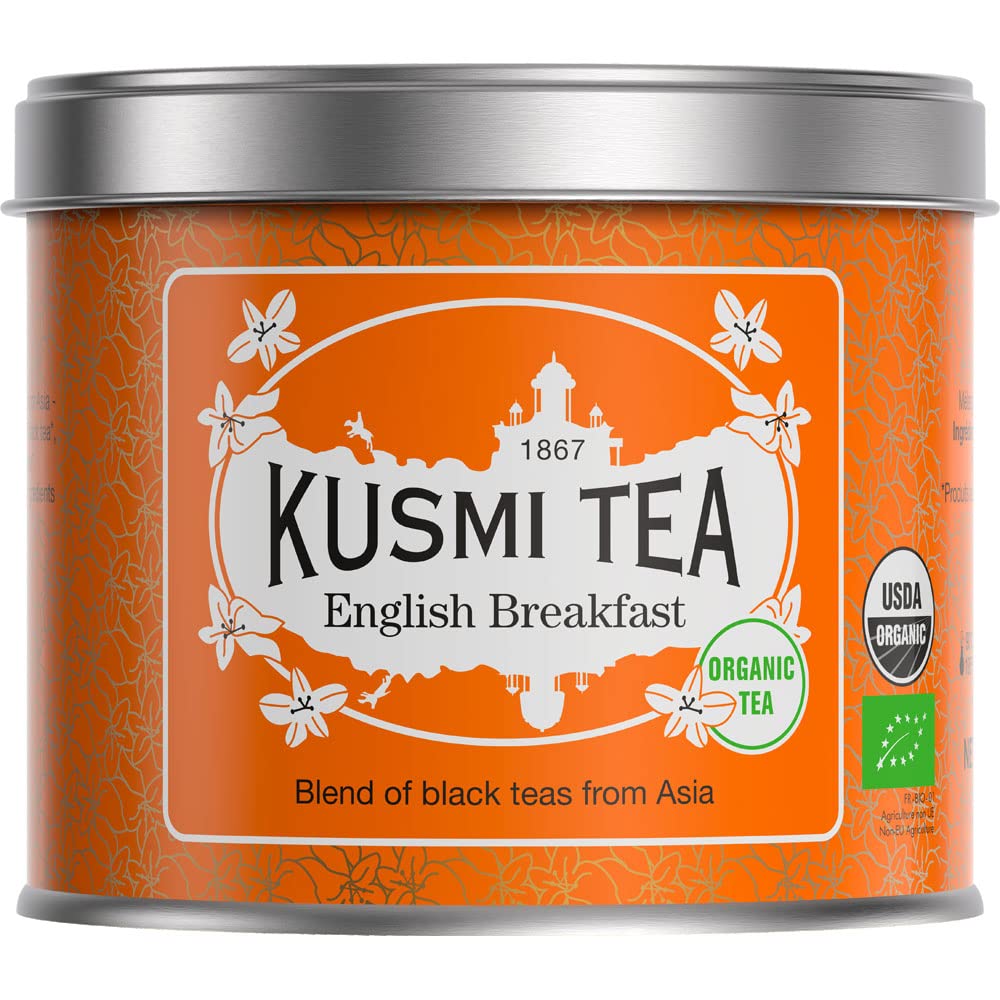 KUSMI TEA Kusumi Tea English Breakfast, 3.5 oz (100 g) Can, Organic, JAS Certified, TeaEU OrganicUSDA Organic