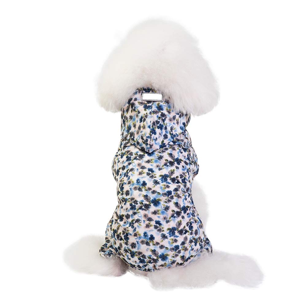 Hengzhi Dog Raincoat with Hooded for Small Waterproof Windproof Dog Rain Jacket Floral Patterns Poncho for Dogs