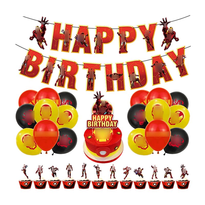 Joyeux Anniversaire Decoration Décorations Anniversaire Décoration Ballons Ballons de Baudruche Décoration Gateau Banderole de Fête