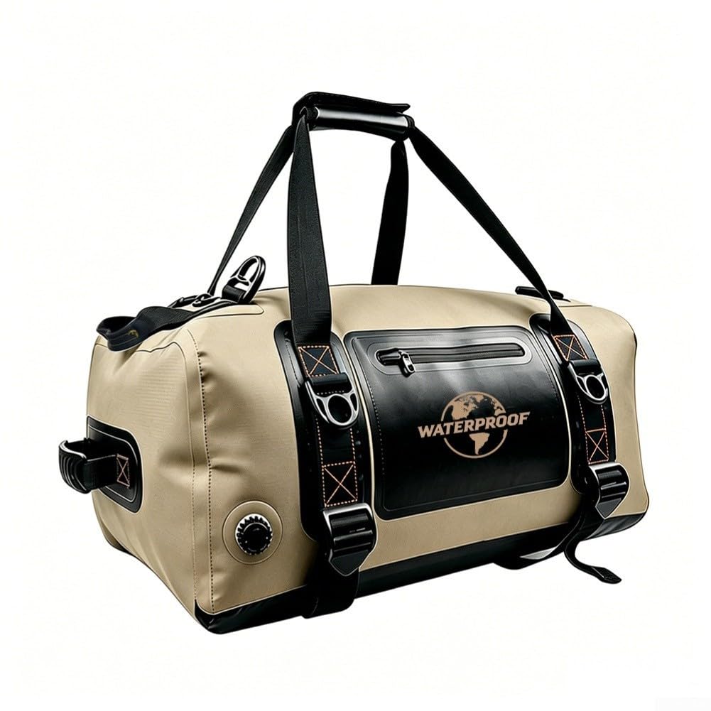 Borsa impermeabile per moto con chiusura ermetica, spallacci regolabili e tasche esterne elastiche per uso quotidiano (60 L (34 x 25 x 53 cm) grigio