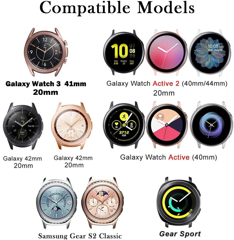 Goton Band CompatibleGalaxy Watch 4 / Classic / 3 Band, Women Men Bling Diamond Jewelry 20mm Strap Bracelet Compatible for Samsung Galaxy Watch