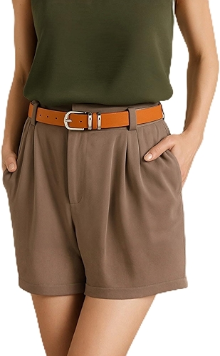 Cinto feminino – Cinto fino e fino com fivela dourada para jeans, vestidos e calças