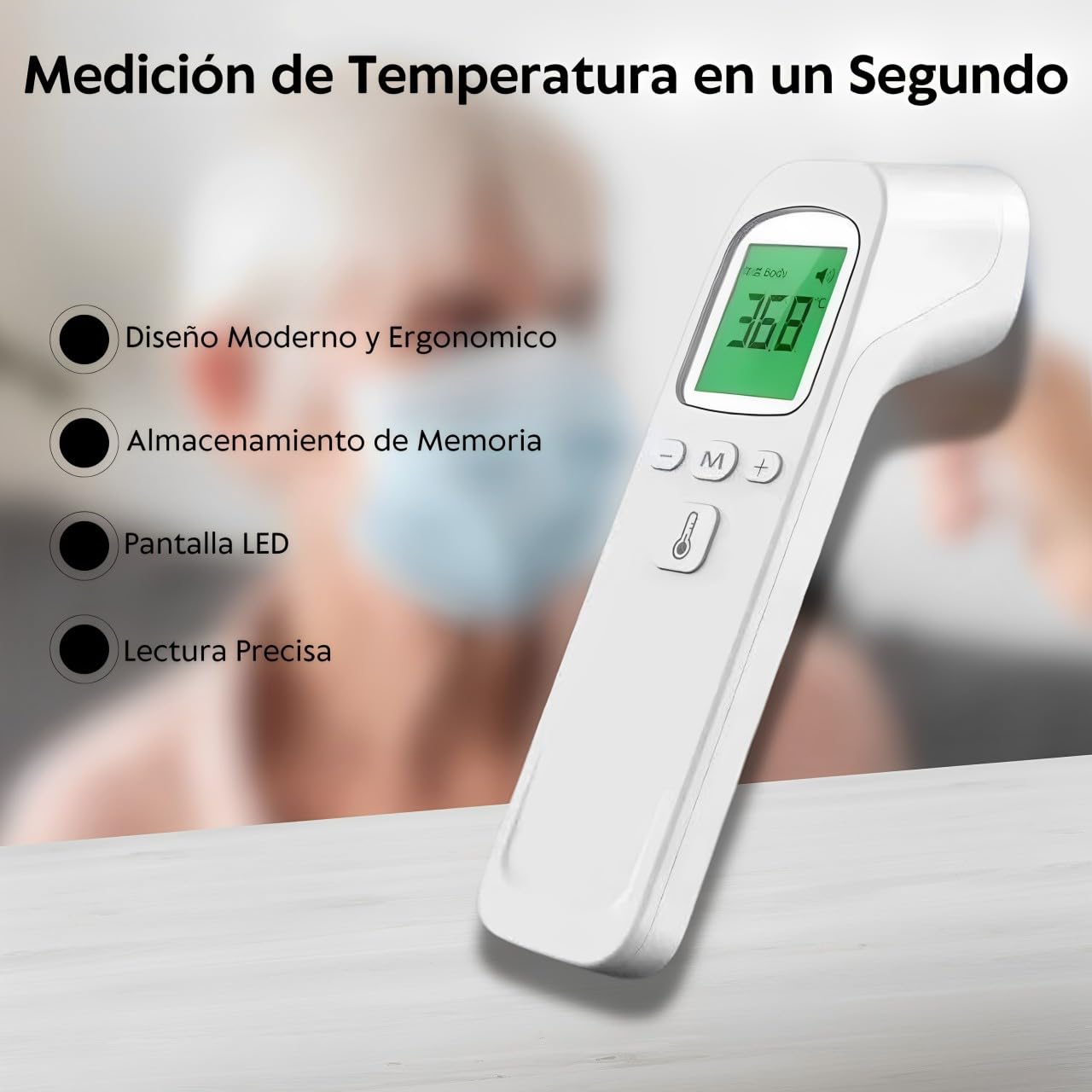 Thermomètre Frontal Infrarouge GERUI - Sans Contact - Pour Bébés Et Adultes - Fonction Mémoire - Noir Ou Blanc