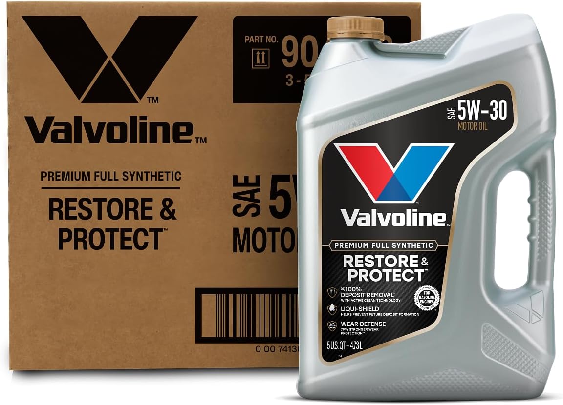 Valvoline Restore & Protect Full Synthetic 5W-30 Motor Oil 5 QT, Case of 3