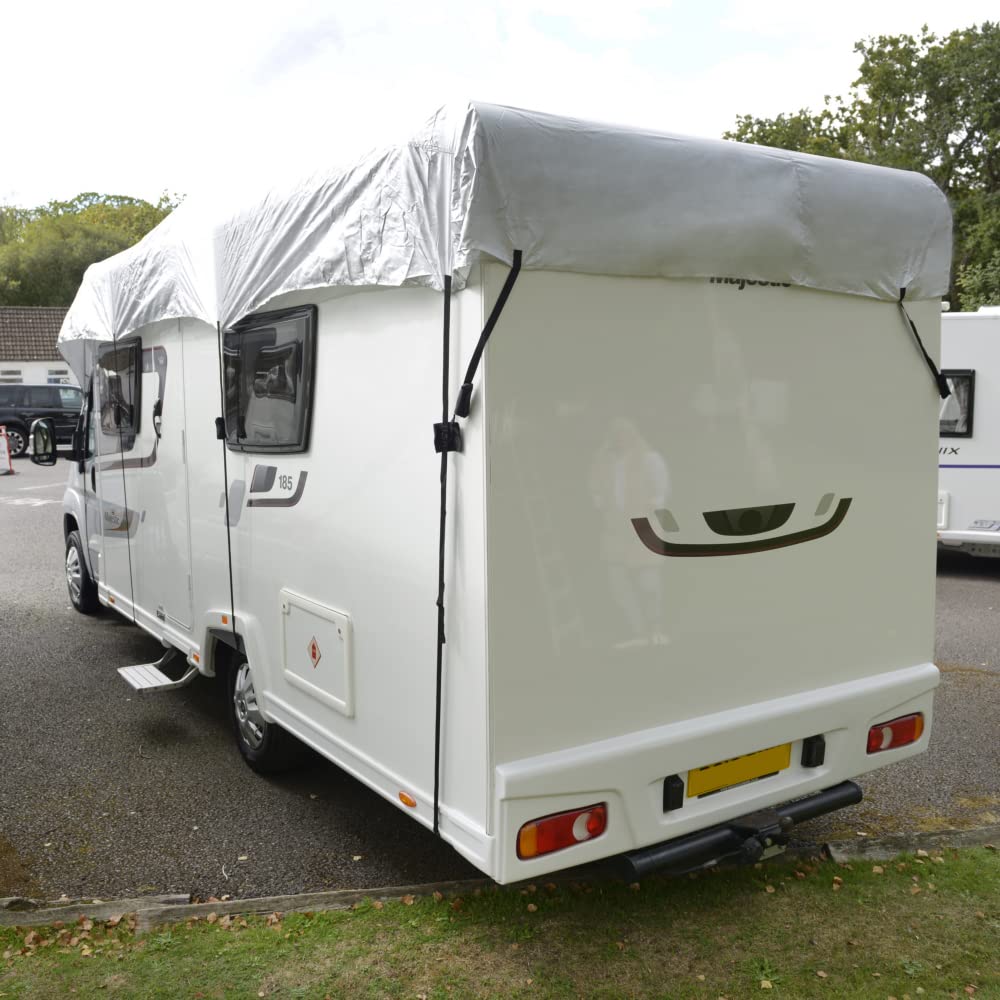 Cubierta de techo para autocaravana, impermeable, resistente, color plateado, de 5,7 m a 6 m