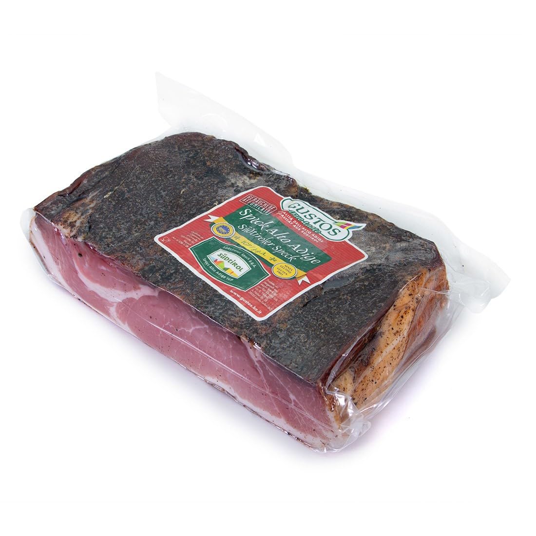 GUSTOS - Südtiroler Speck g.g.A. Rechteckig Halbe Hamme - 2,2 Kg - der originale Speck aus Südtirol