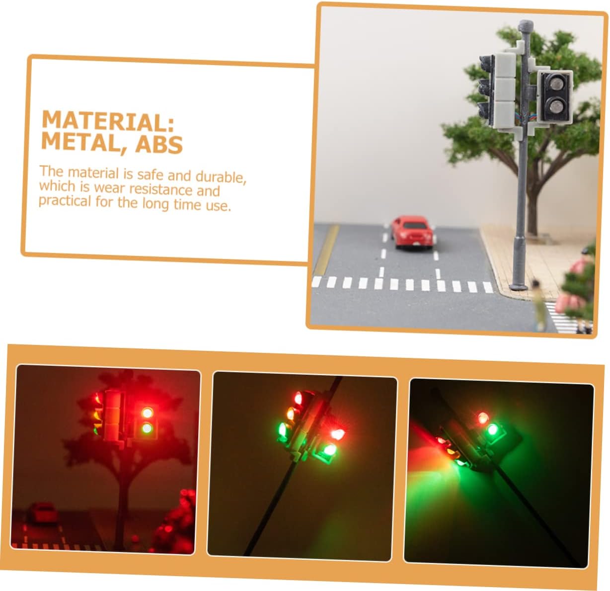 Mini Signal Light Model for Table Decor Realistic Simulation Traffic Lamp for DIY Miniature Landscaping