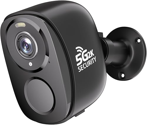 ELECCTV Cámaras de seguridad WiFi 5G2.4G inalámbricas para exteriores, cámaras WiFi alimentadas por batería 2K con detección de movimiento AI,