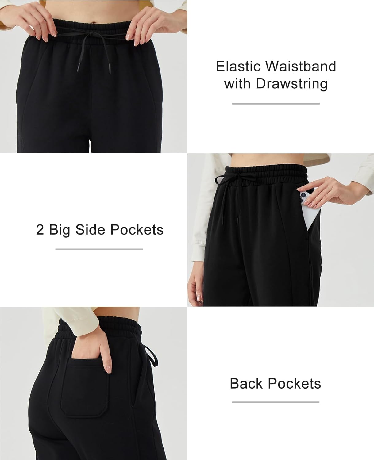 TTZ Women’s Tall Fleece Lined Sweatpants 32"/34" Inseam Extra Long Joggers for Tall Women - Image 5