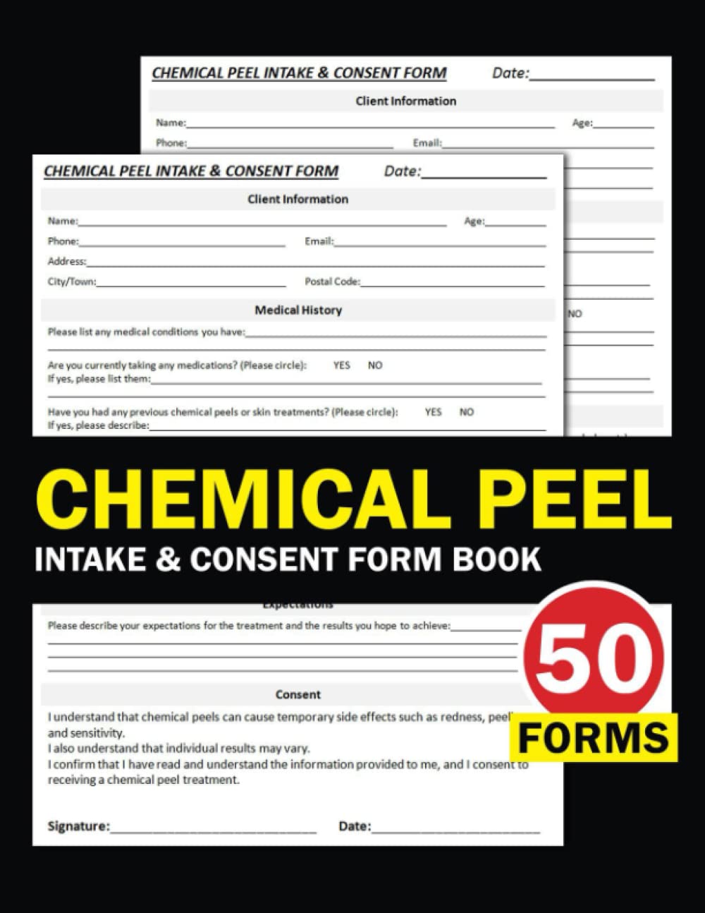 Amazon.com: Chemical Peel Intake & Consent Form Book: Face Peel Consent ...