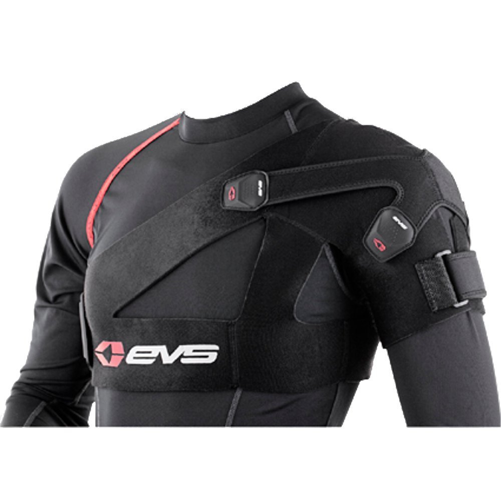 EVS Sports Black Shoulder Brace X-Large Breathable Air Mesh Construction with TPR Gripper Pull-Tabs SB03