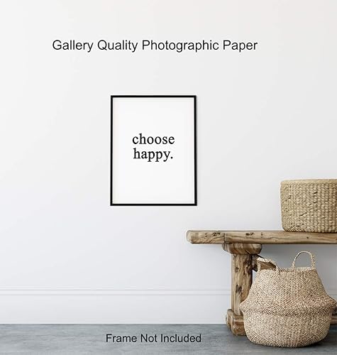 Miniatura 8 de Choose Happy Wall Art Print Typography - Unframed - Makes a Great Gift - Chic Home Decor - Ready to Frame (8x10) Photo - Motivational and