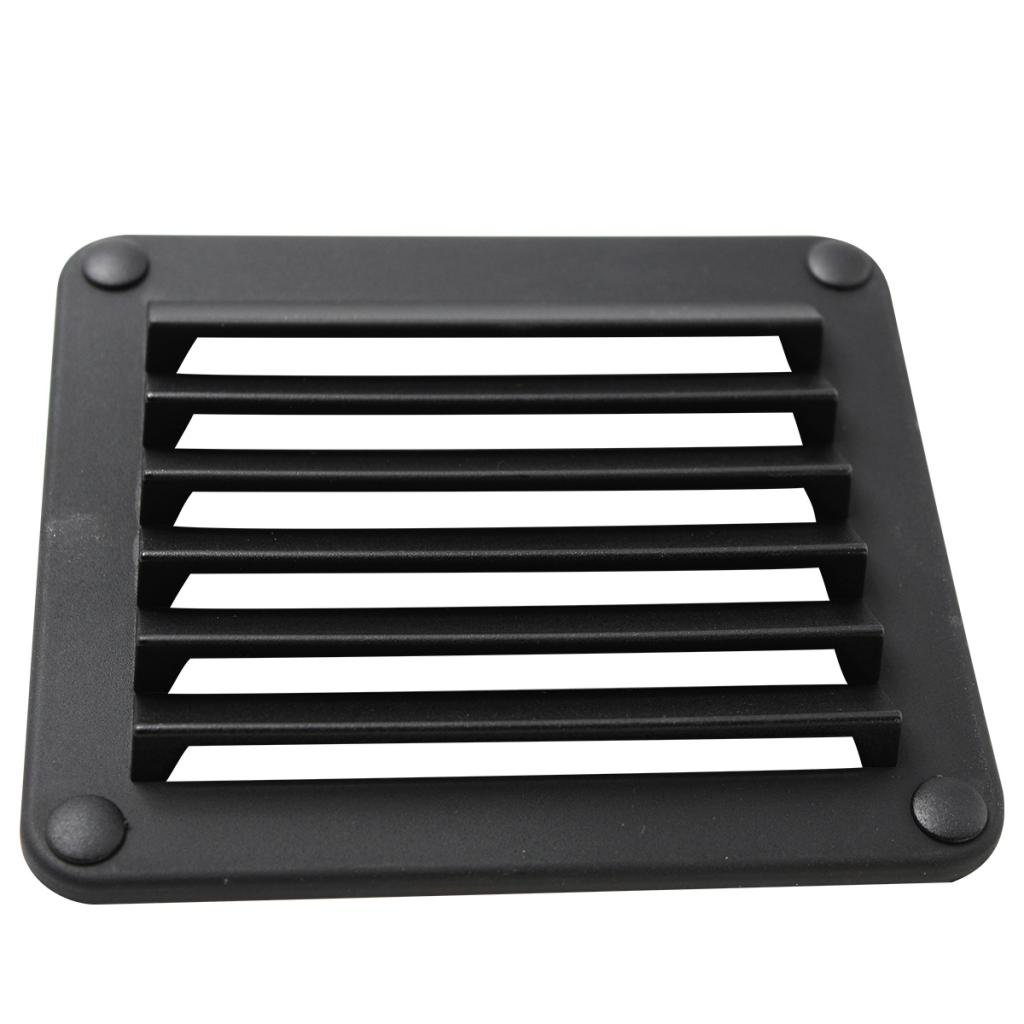 Juego de 3 rejillas de ventilación de plástico ABS negro de 5-1/2 x 4-7/8 pulgadas para barco