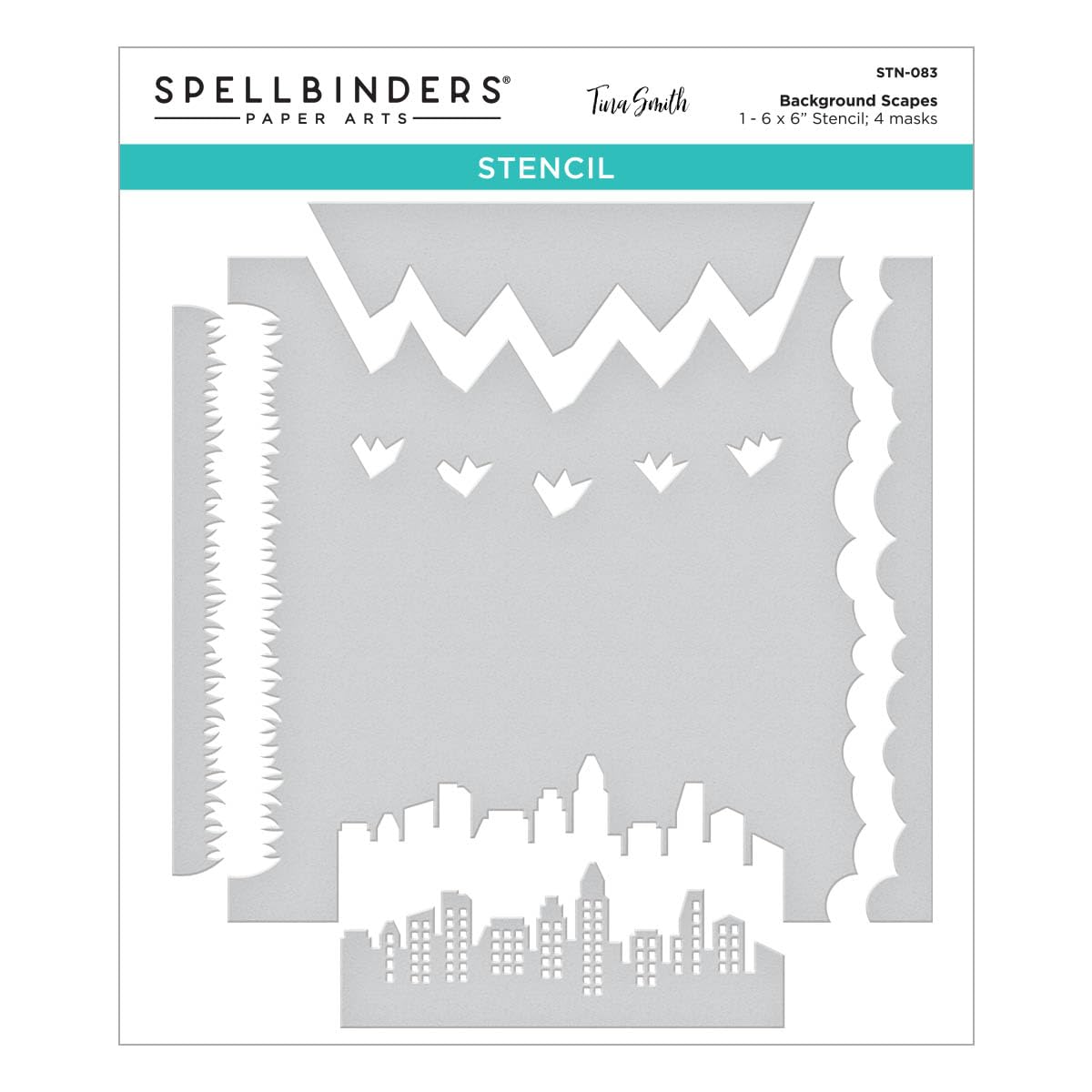 Spellbinders Background Scapes Stencils, Clear