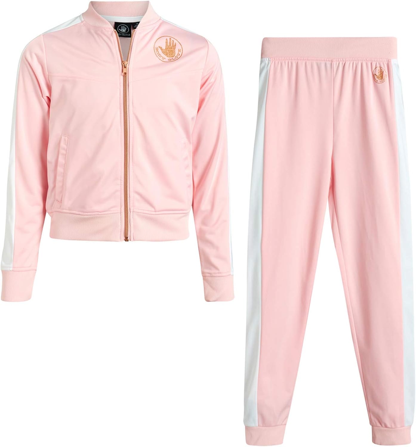 Body Glove Girls' Tricot Jog Set - Full Zip Warm-Up Jacket and Jogger Sweatpants Tracksuit Set
