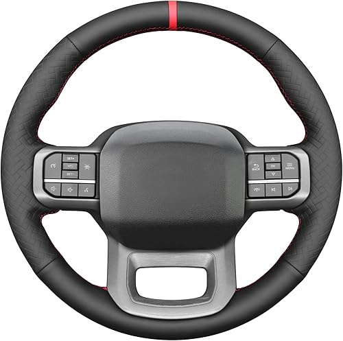 Miniatura 46 de MEWANT Hand Stitched Car Steering Wheel Wrap Cover for Ford F-150 2021-2023 / F-150 Lightning 2022-2023 Steering Wheel Accessories