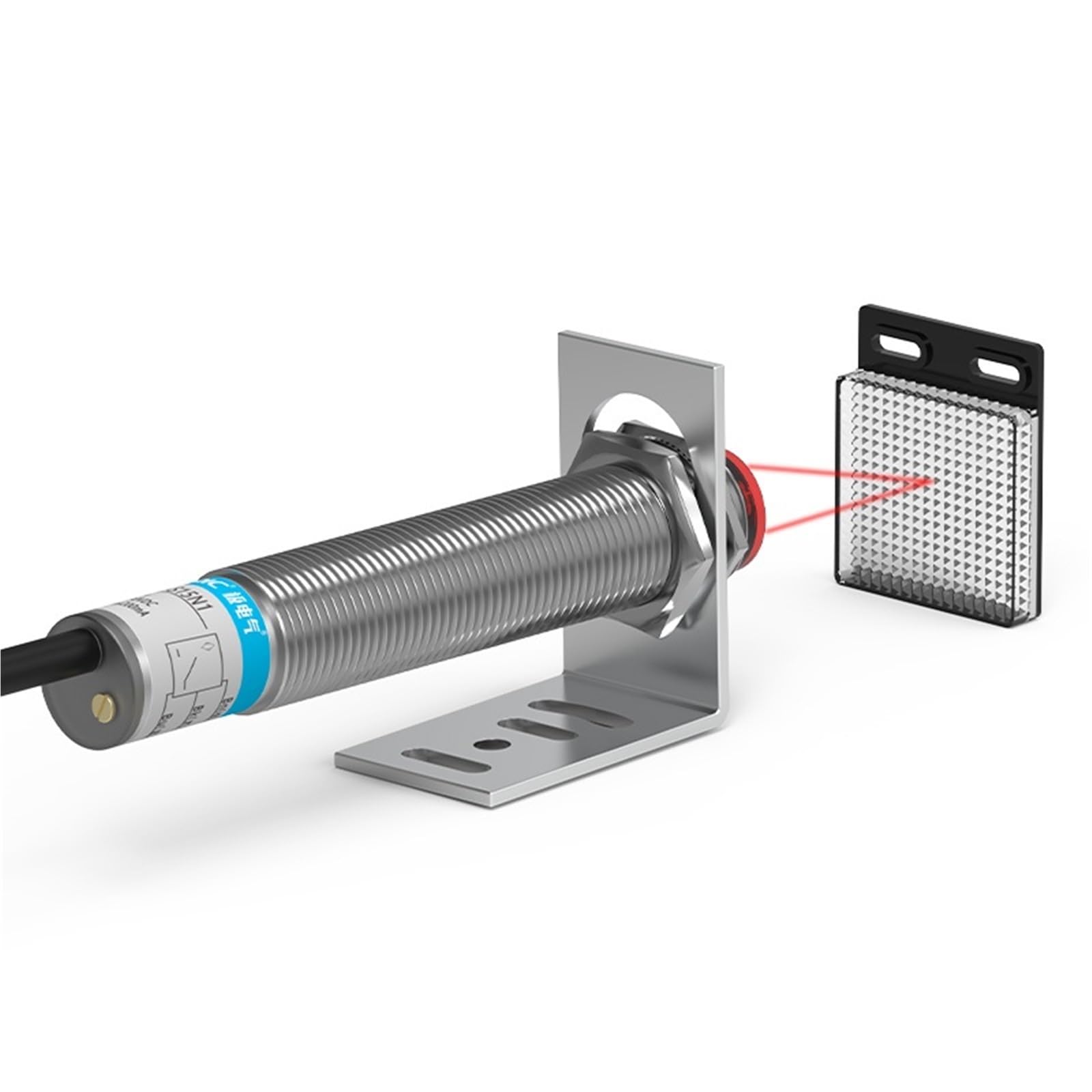 Sensor fotoeléctrico láser M12 para detectar objetos pequeños a gran distancia de 6m 8