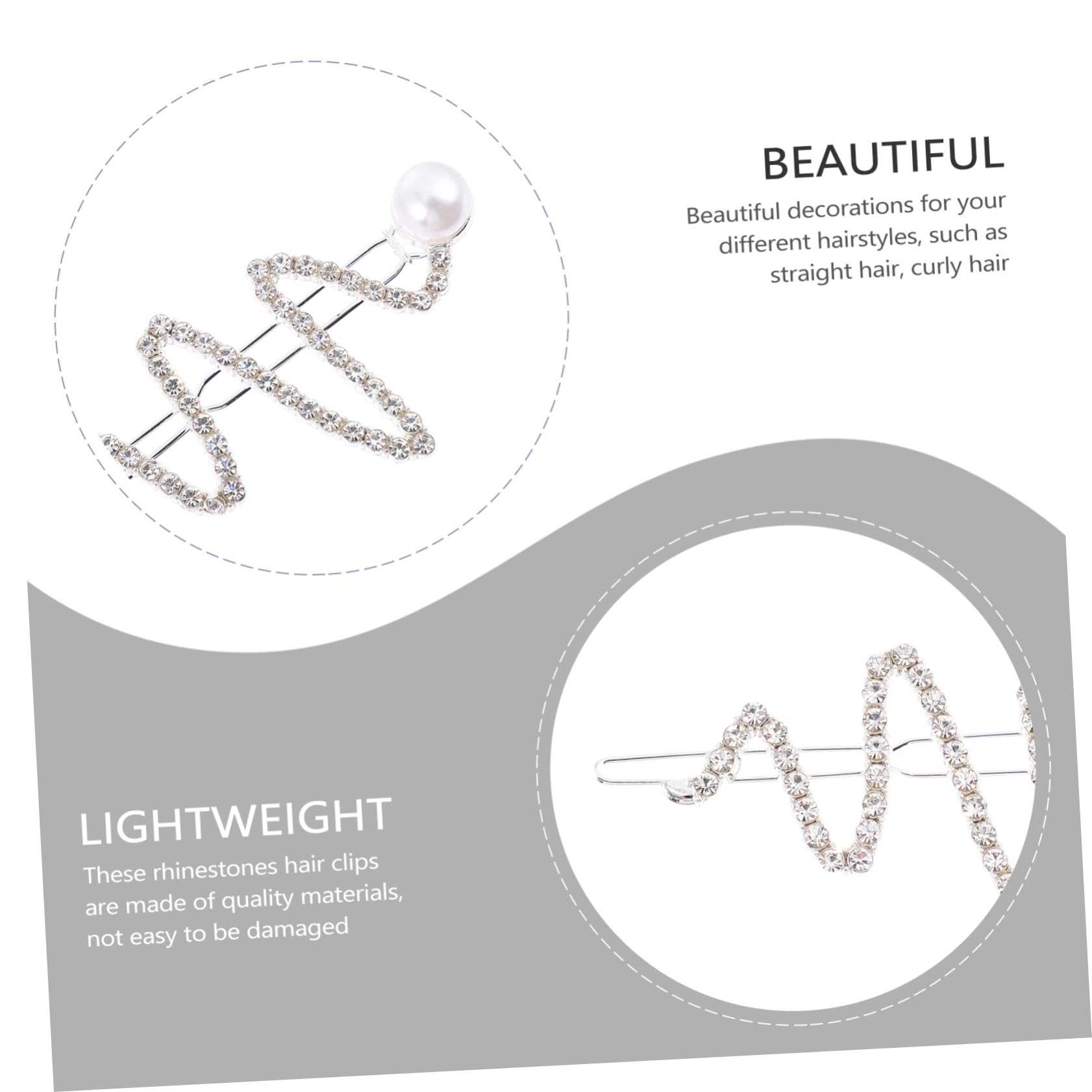 FRCOLOR 32 Pz Forcine per capelli da sposa per donne di diamanti fermagli per capelli perline Bobby capelli laterali luccicanti fermaglio per capelli semplice ed elegante sposa in lega di zinco carta