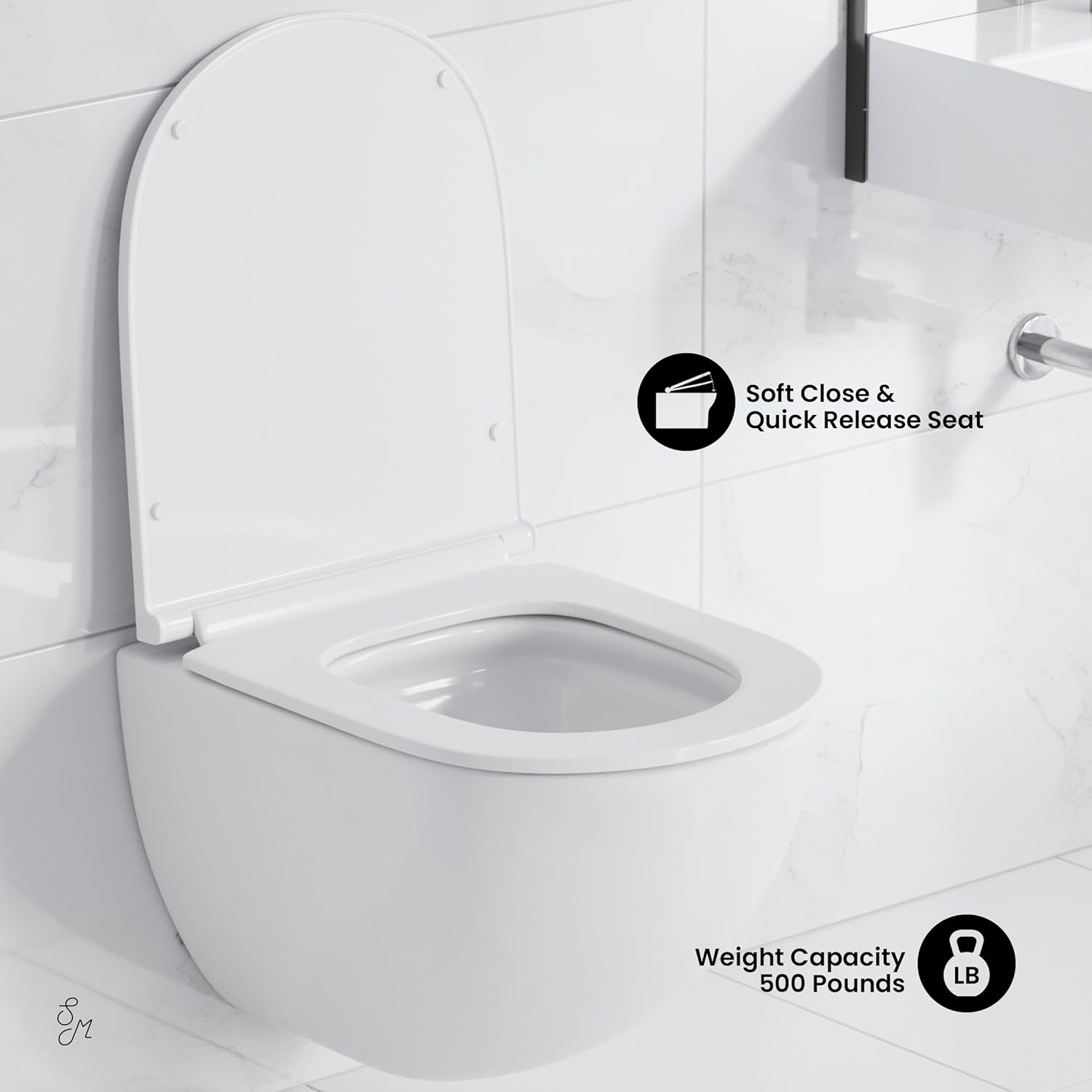St. Tropez Wall-Hung Toilet Bowl Only in Matte White