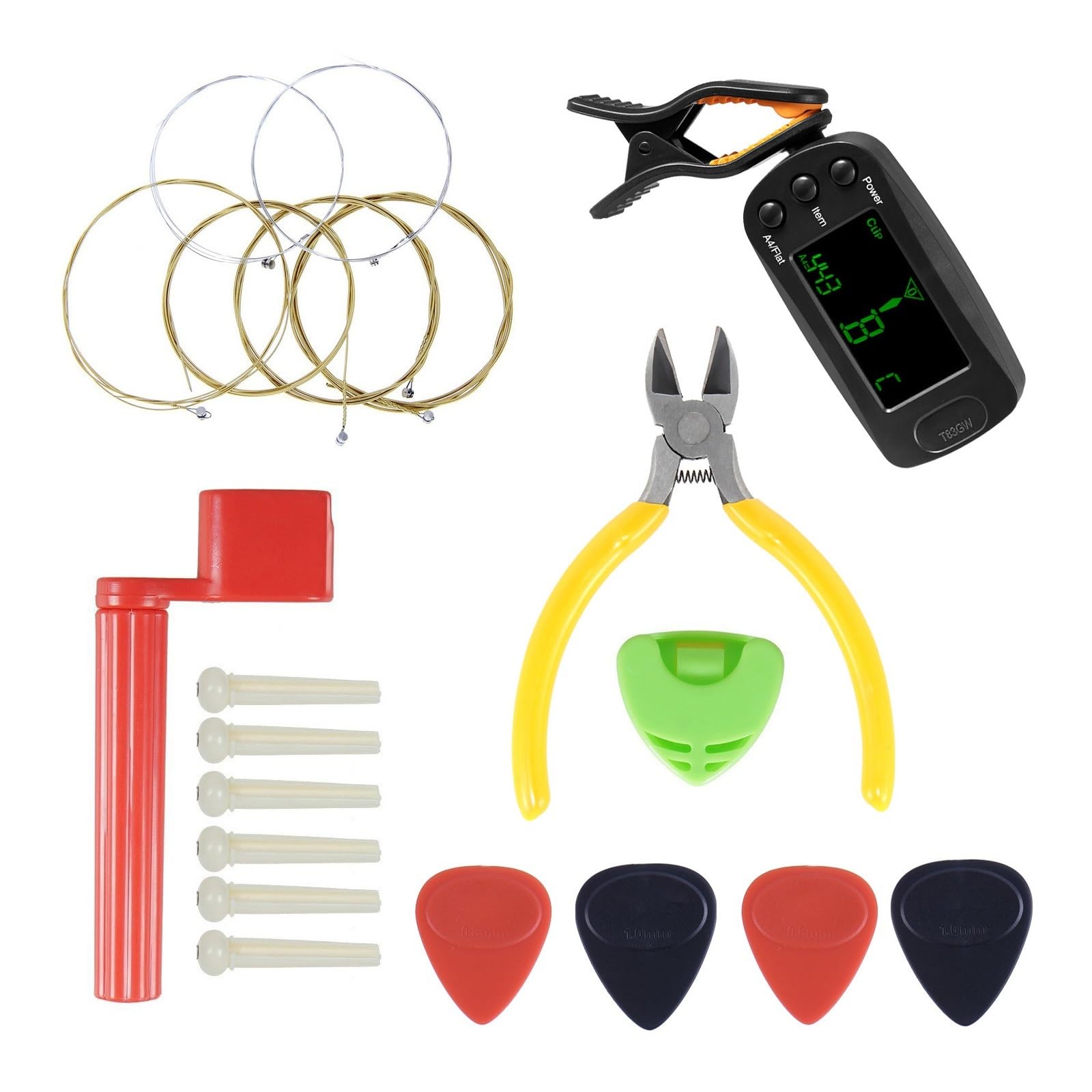 Riparazione Della Chitarra Kit Set Di Accessori Per Strumenti Per Set Di Corde Per Chitarra Folk Avvolgicorde
