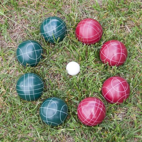 image for HEY! PLAY! Bocce Ball Set Regulation Size - Lawn Game for Backyard or 
