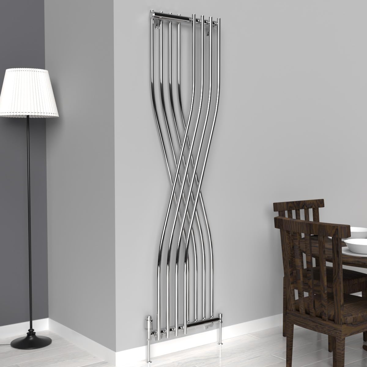 Lux Heat Chrome Xtreme Vertical/Panel Designer Radiator 1775mm (H) x 450mm (W)