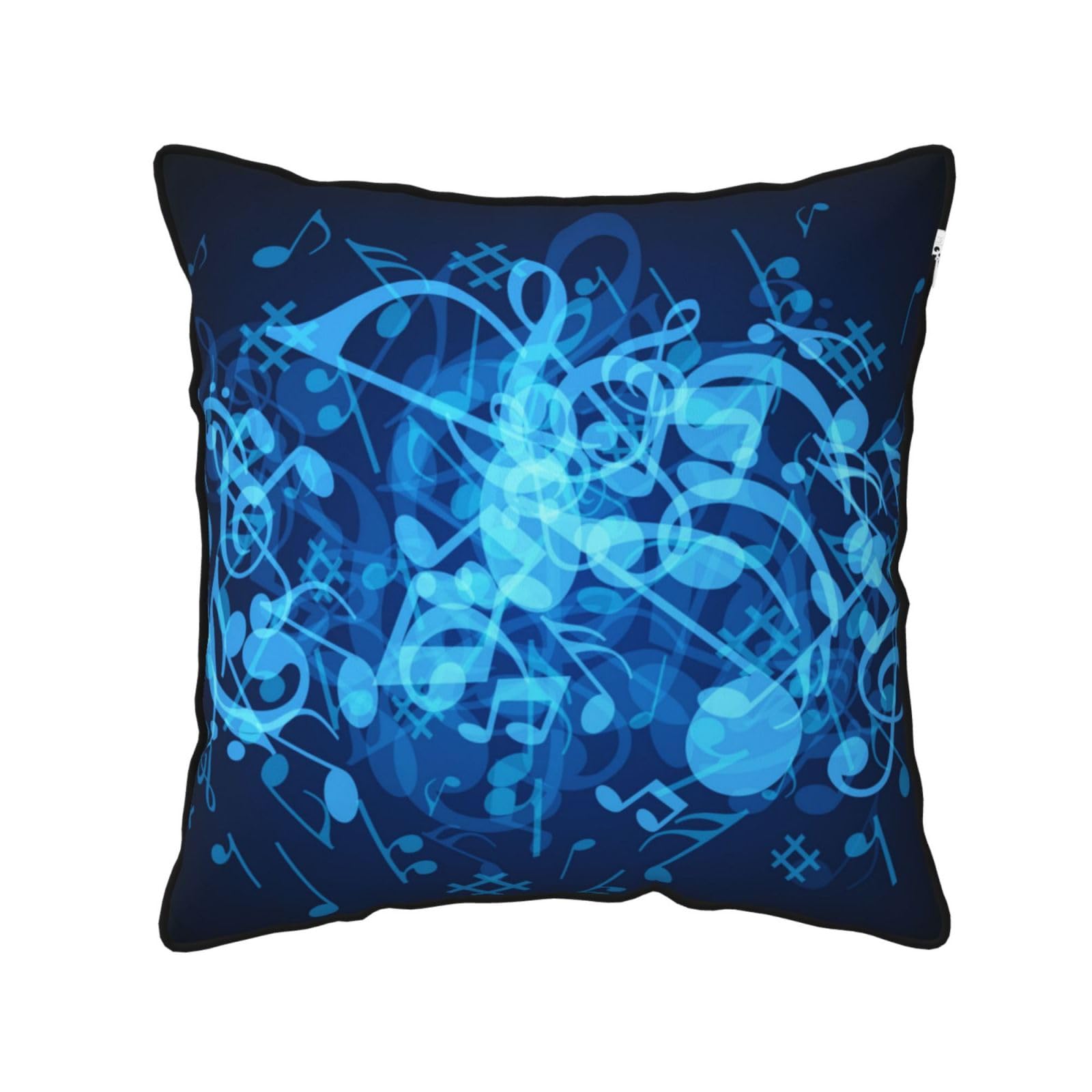 FZGGWYHL Blue Musical Notes printed Velvet Throw Pillow Cover Pillowcase
