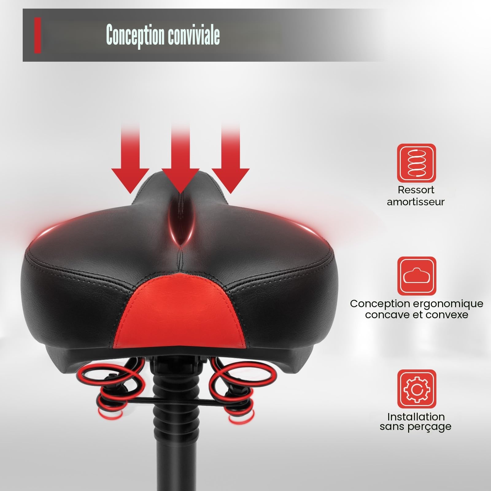 Selle de scooter électrique, selle de scooter électrique, selle réglable en hauteur, résistant aux chocs, siège pliable