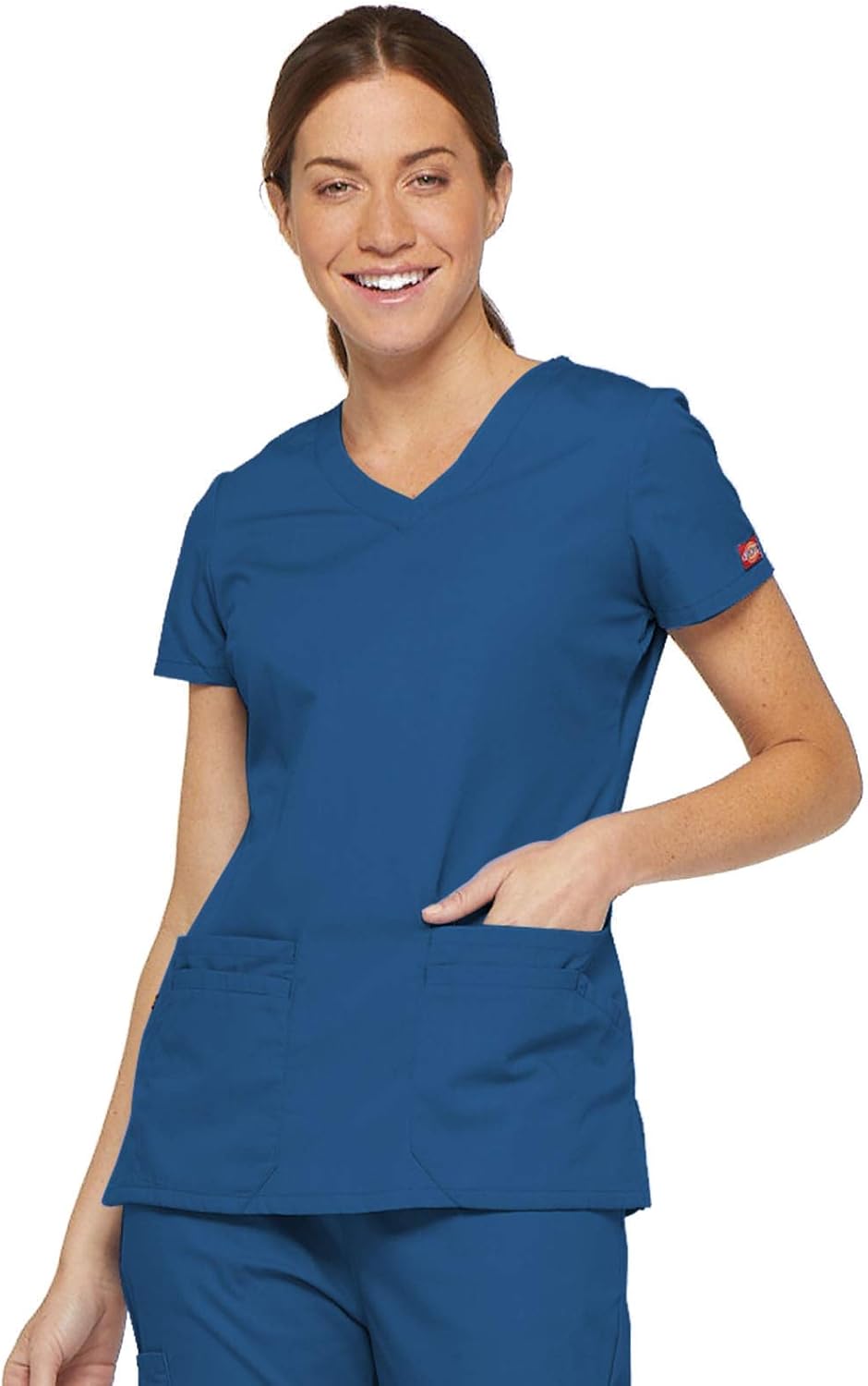 Dickies Scrubs Top for Women, V-Neck Womens Scrub Tops, Contemporary Fit with 4 Pockets - 85906