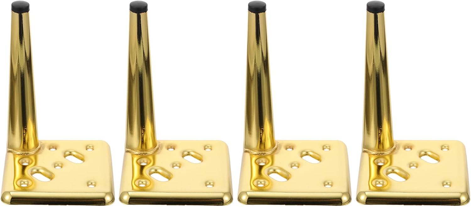 4pcs Titanium Metal Furniture Legs 15cm for Sofa Bed Cabinet Support Feet, Iron Tea Table and Cabinet Legs Replacement Hardware for Home Furniture